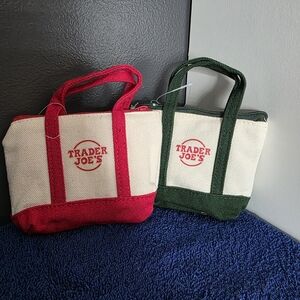 Canvas Tote Bag Set - Red and Green